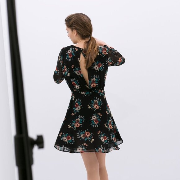 ZARA Floral Flowy Dress - Size S - Picture 3 of 7